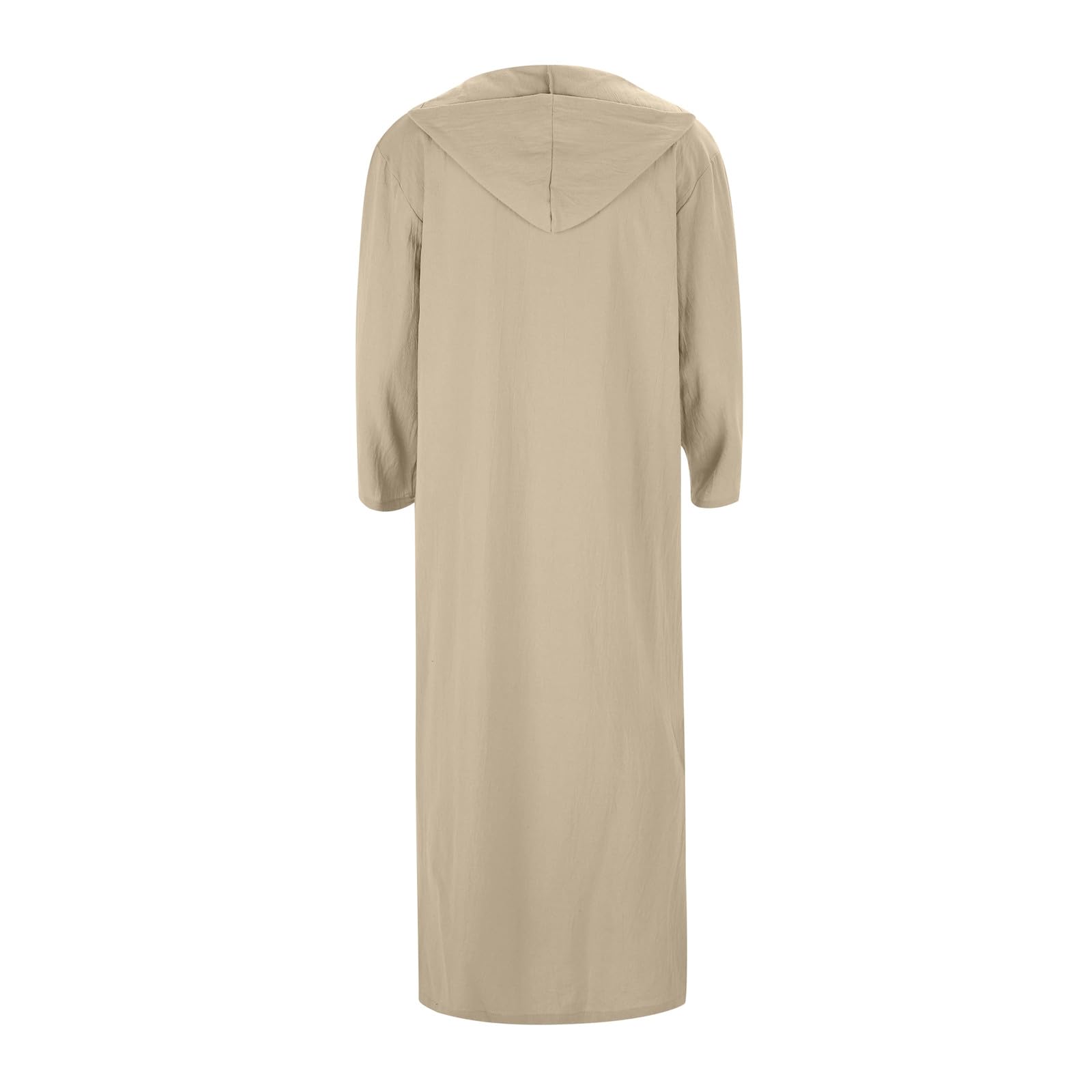 Abaya musulmano da uomo arabo casual a maniche lunghe con cappuccio tasca ampia camicia vestaglia per Ramadan Eid