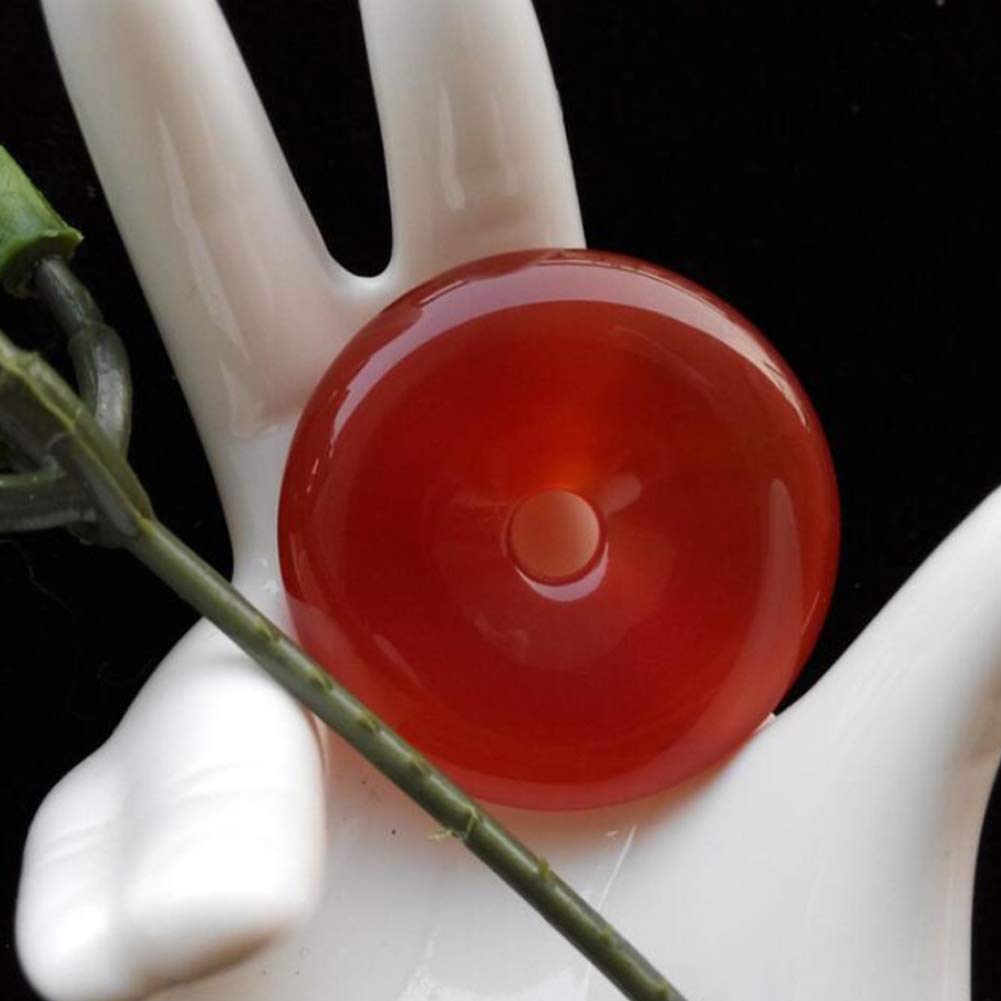 EASTCODE 3x2.8cm Natural Ice Agate Peace Buckle Red Agate Peace Buckle Jade Necklace Pendant Jewelry for Woman and Man