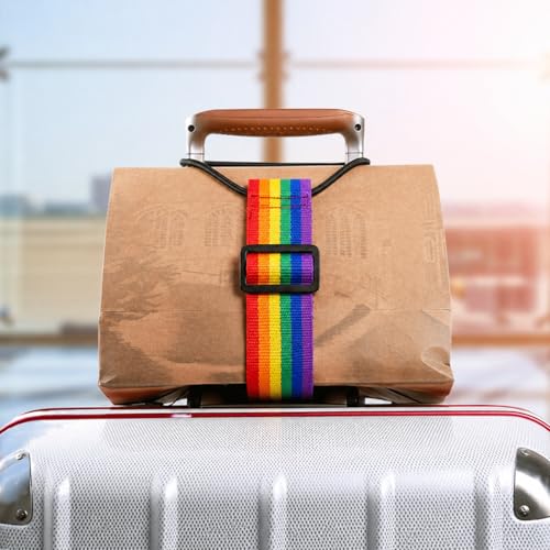 Image of Luggage Straps, Extra Strong Luggage Straps for Suitcases, Adjustable & Elastic, Secure Travel, Bike & Outdoor Gear with Heavy Duty Buckle, 4 Color Options