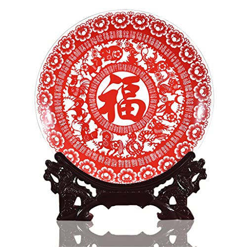 WUJIALUNb Roter Keramik Dekorative Teller