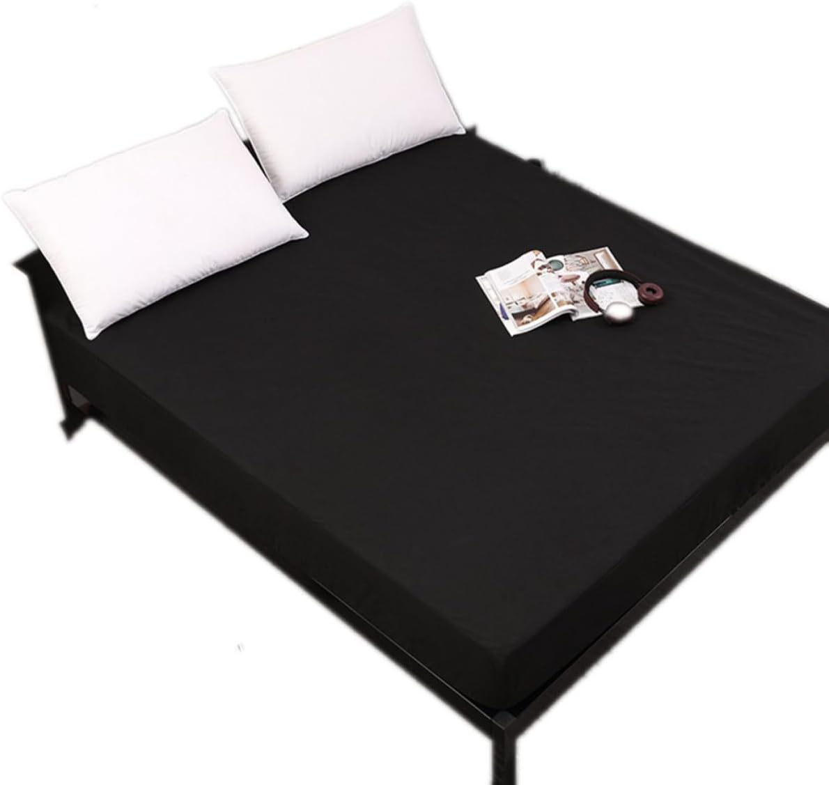 Waterproof Mattress Protector Machine Washable Black Dacron Cover