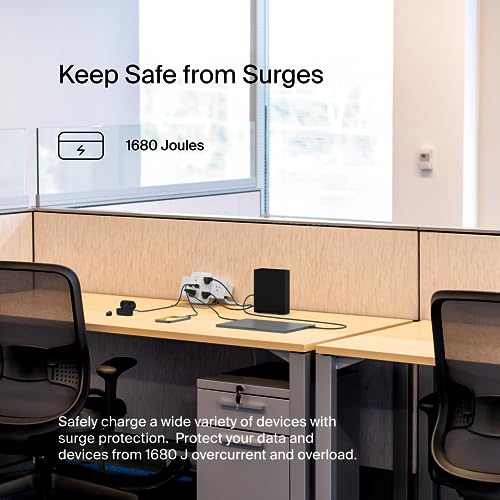 Image of Belkin 6-Outlet Surge Protector Power Strip,ETL-Listed,Wall-Mountable w / 6 AC Outlets,Overvoltage Protection,LED,USB-C & USB-A Ports w /USB-C PD Fast Charge-1,680 Joules of Protection,Pack of 10