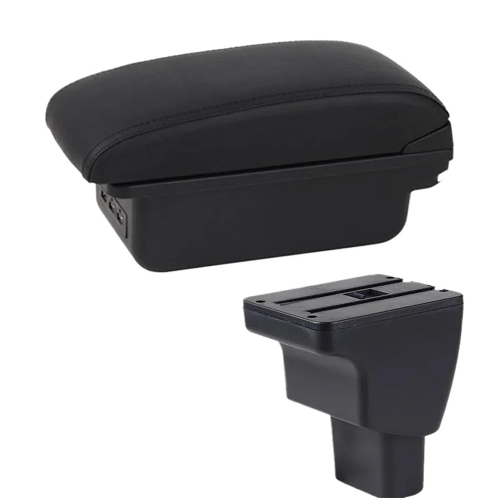NOKRGQW Car Armrest Box For Hyundai I10 Armrest Central Storage Box Interior Dedicated Retrofit Parts Car Accessories(B2 black line 3USB)