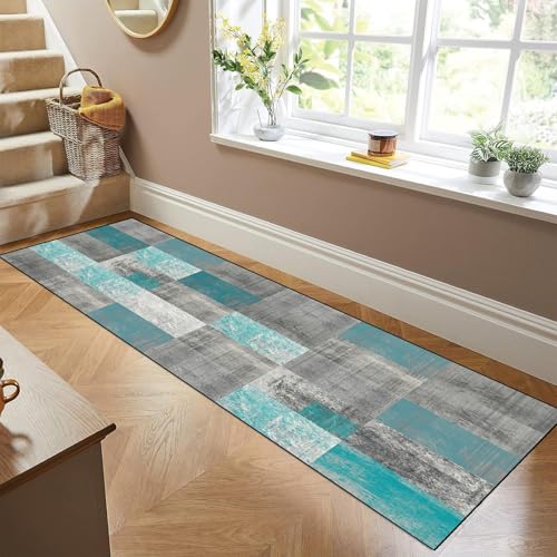Alfombra larga para pasillo de 40 x 320 cm lavable con base de TPR antideslizante 2