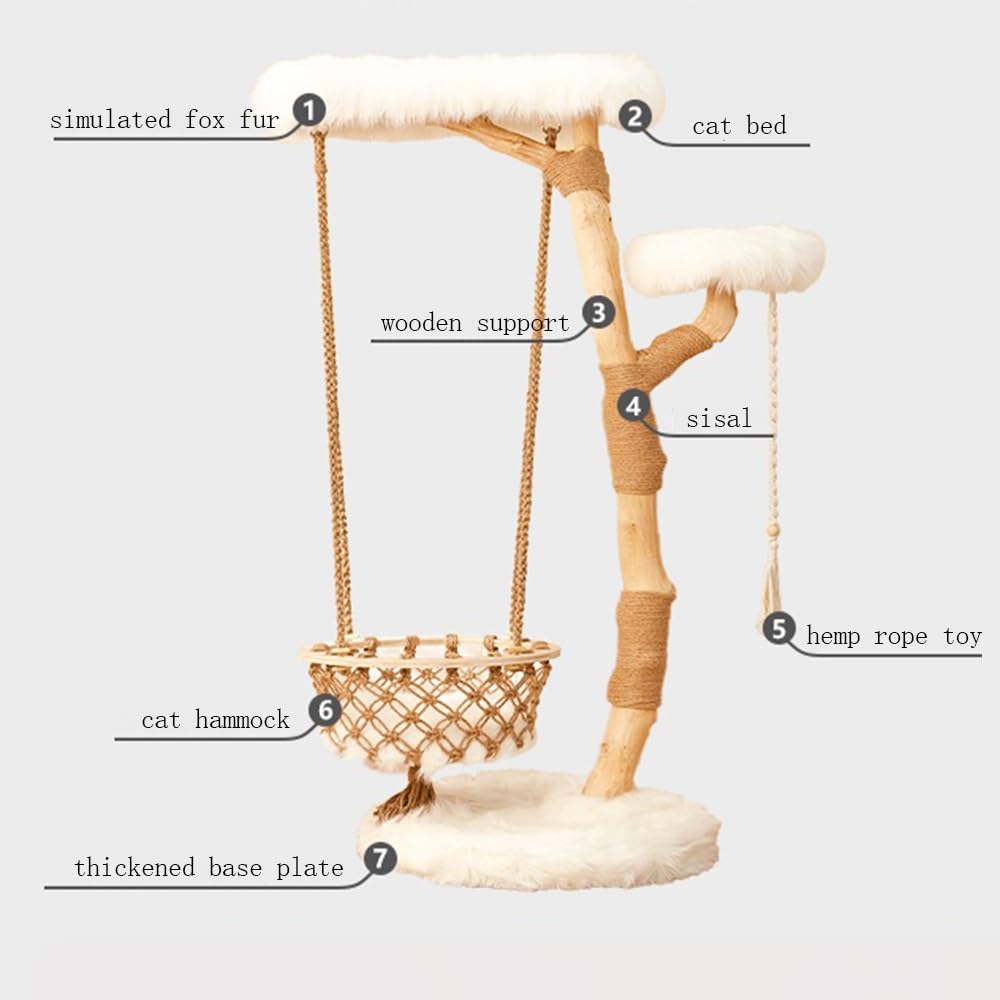 Katzenturm Kletterbaum for große Katzen, Schaukel, Hängematte, mehrstufige Unterteilung, Kratzbaum, wolkenförmiges Katzenspielzeug Aktivitätszentrum