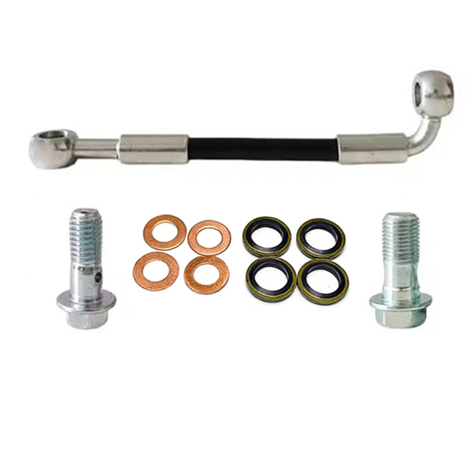 Motorcycle Brake Hose 0°-90° Motorcycle M10 M8 Stainless Steel Hydraulic Braided Brake Oil Hose Line Cable Pipe 30cm-500cm Accessories(280cm)