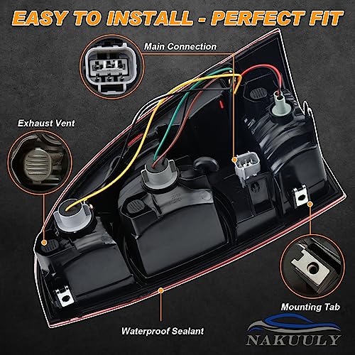 Image of Tail Lights Compatible With 2005-2015 Toyota Tacoma (Halogen Red) | Driver and Passenger Side,w / Bulb and Harness,Taillights Rear Brake Lamp Signal Assembly