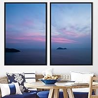 2 Piece Framed Canvas Wall Art Sunset Canvas Prints Home Artwork Decoration for Living Room,Bedroom - 16