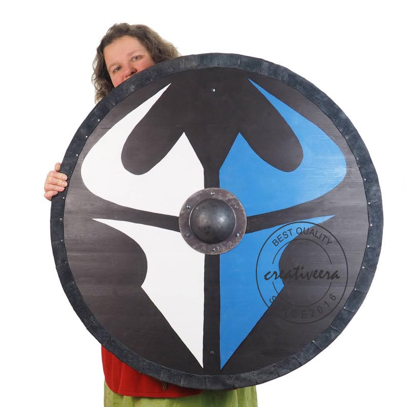CREATIVEERA Bouclier Viking 61 cm Motif de surface Bouclier nordique Décoration murale Larp and Reconactment SCA