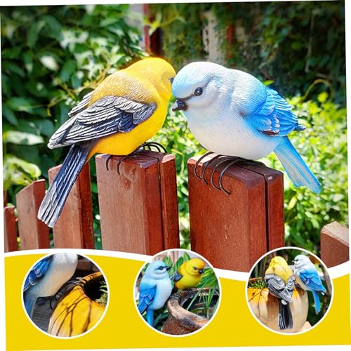 Simulation de statues d'oiseaux déco balcon patio et figurines d'oiseaux pelouse - 5
