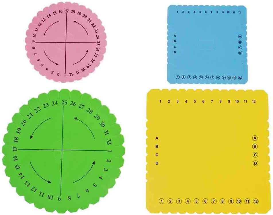 Craft County 4 Piece Kumihimo Disc Set - 2 Round and 2 Square – Braiding Board – Jewelry – 4 Pack