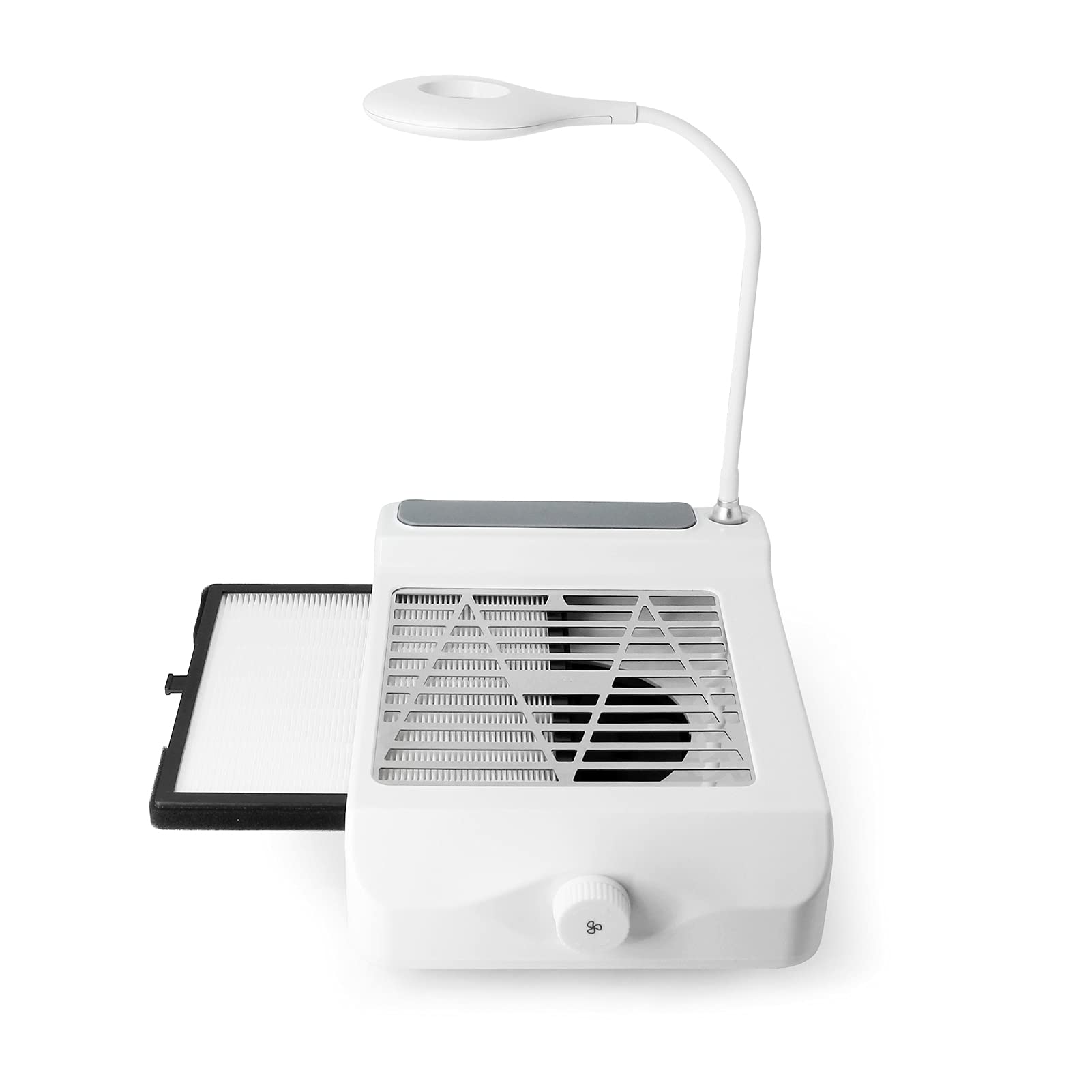 Aspirador Uñas de Escritorio para Pedicura y Manicura,con Lima de Uñas,Velocidad Ajustable,con Luz LED,sin Bolsa Antipolvo