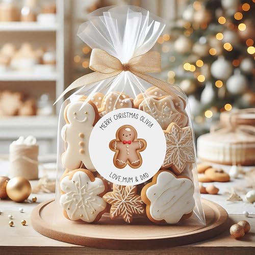 Image of Personalized Christmas Stickers, Custom Name Waterproof Christmas Gift Tags for Gift Box Holiday Decorations, Stockings, Party Favors (Santa Claus 4)