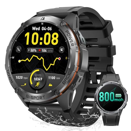 GPS Military Smart Watches for Men - Military Grade, 6-Satellite Positioning, 800mAh 30-Day Battery,...