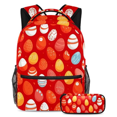 Sac à dos rouge trousse assortie évite la perte des fournitures