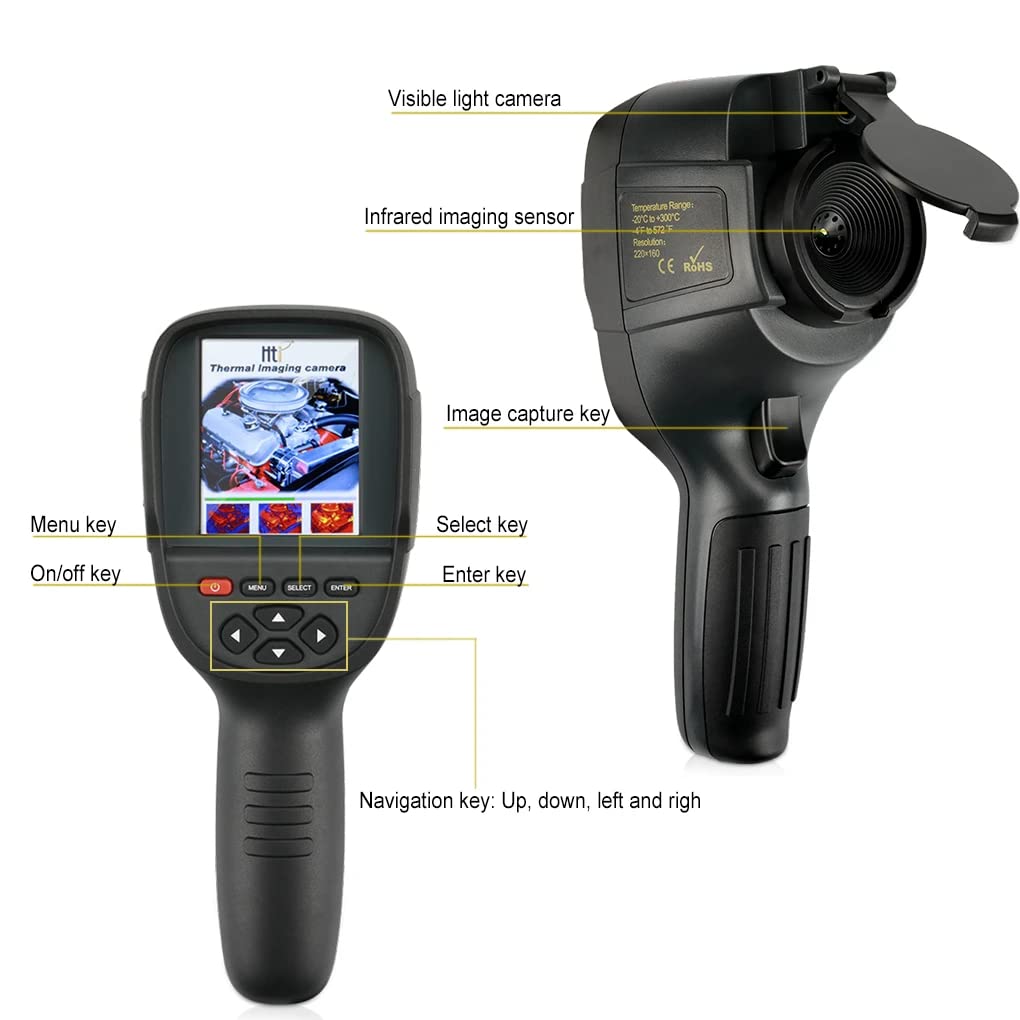 YuqiaoTime HT-18 220 * 160 IR Handheld Thermal Imaging Camera -20~400C 3.2''Color Display Screen Industry Thermal Imager