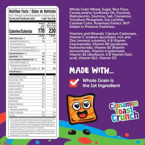 Image of Cinnamon Toast Crunch Breakfast Cereal, Family Size, 18.8 oz