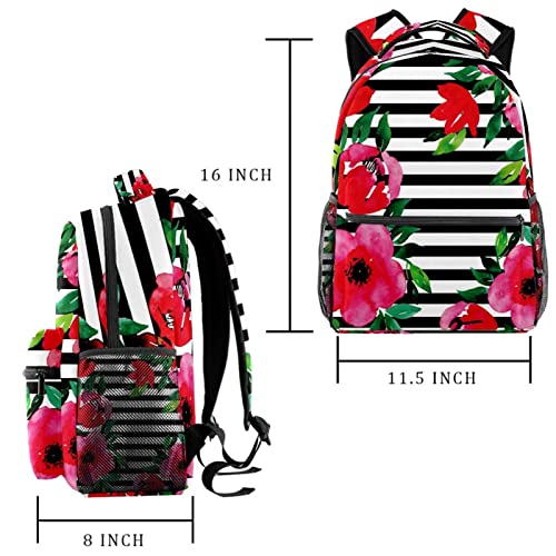 Sac à dos feuilles tropicales sombres pour le campus et les sorties - 2