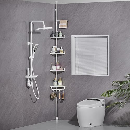 Étagère d'angle douche télescopique pour optimiser l'espace sans percer - 3