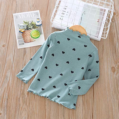 Toddler Girl Valentine's Day Clothing Spring Long Sleeves Mock Turtleneck with Cute Print Sweatshirt Undershirts3