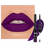 evpct 1Pcs Purple Matte Lip Liner & Liquid Lipstick Stain Makeup Set for Women, Purple Lip Liner Stain Long Lasting Waterproof Smudge Proof, Cruelty Free Lip Stick Makeup 24 hours originales, 52
