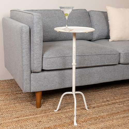 Image of Metal Martini Cocktail Table, Antique White