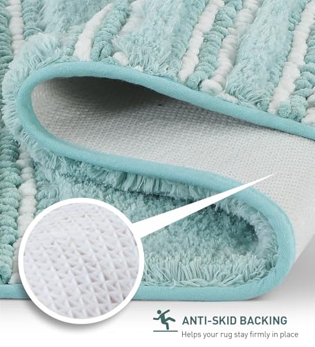 Image of Obsessions Ultra Soft Solid Bath Mat - Premium 1950 GSM Density, Anti-Skid Safety Backing & Superior Absorbency for Quick-Dry Comfort (50x80 cm, Aqua)