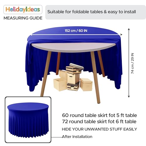 Image of HolidayIdeas Spandex Tablecloth 6 Pack Red Fitted Round Stretch Table Skirts 60 Inch for 5ft Folding Table, Wrinkle-Free Floor Length Tablecloths for Christmas,Parties, Banquets Events