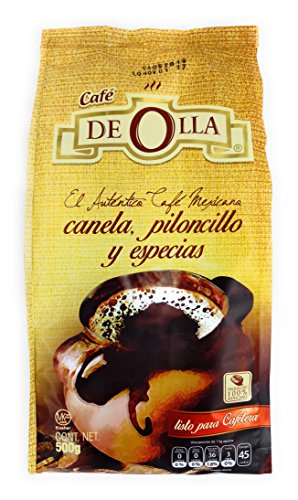 Cafe De Olla: The Authentic Mexican Ground Coffee with Cinnamon, Brown Sugar, and Spices, 17.6 Ounce