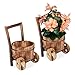 Produktbild Relaxdays Pflanzschubkarre Holz, 2 Stück, Gartendeko, Vintage Design, Blumenkarre zum Bepflanzen, HBT 33x20x20 cm, Natur