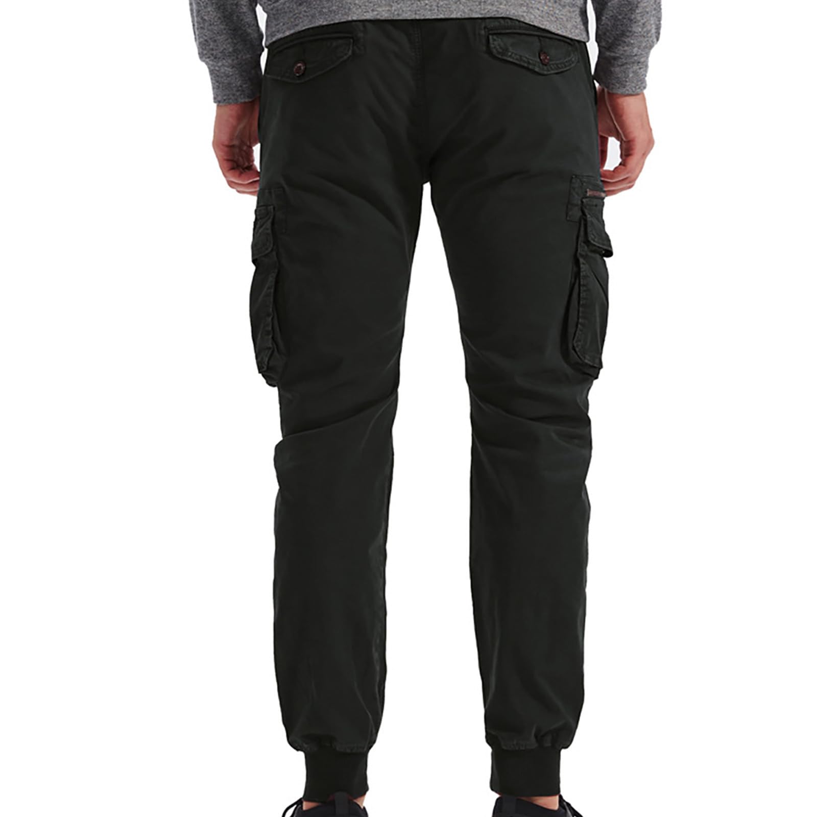 KHIRVWL Herren Hose Cargo Jogging Pants, Lässige Cargo-Hose Slim Gym Sporthosen Sommer Track Pants Arbeitshose Männer Tactical Hose Atmungsaktiv Outdoor Funktionshose Reißverschlusstasche für Männer