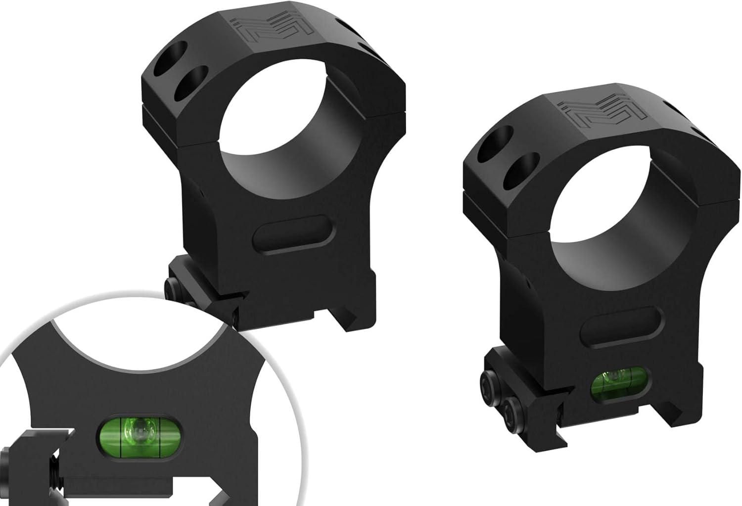 Monstrum Precision Picatinny Scope Rings with Integrated Level Bubble | 1 inch Diameter
