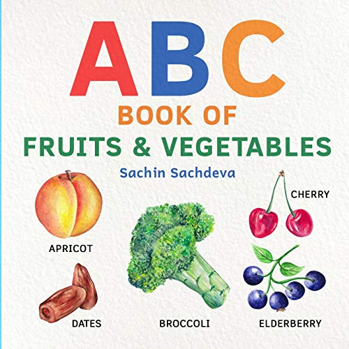 ABC Book of Fruits & Vegetables: Early learning watercolor picture book for babies, toddlers, kids, and preschoolers Paperback – January 21, 2019
