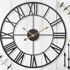 Retro Outdoor Clocks for Patio – Farmhouse Black Metal Outdoor Wall Clock Silent Battery Operated – photo Retro Outdoor Clocks for Patio – Farmhouse Black Metal Outdoor Wall Clock Silent Battery Operated –