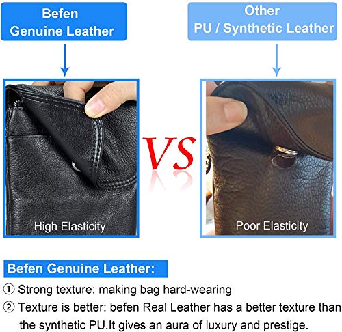 Befen Black Genuine Leather Cell Phone Holder Crossbody Wallet Purse Mini Smartphone Shoulder Pouch Bags For Women thumb #1