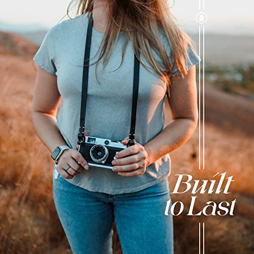 Evergreen Genuine Leather Minimalist Neck Shoulder Slim Camera Strap (Black) #TOP6