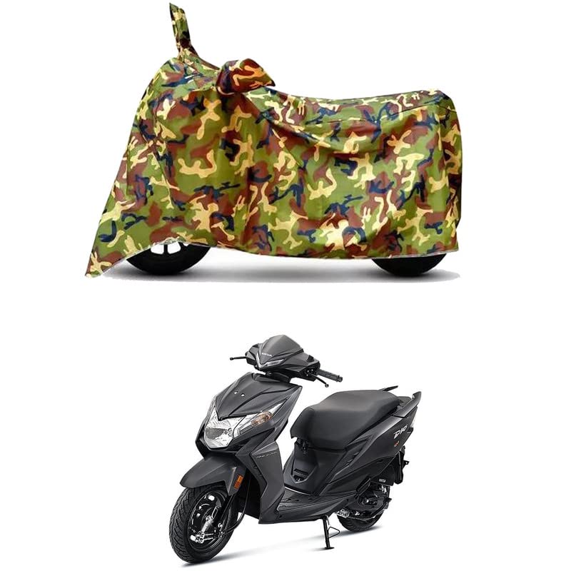 Image of Waterproof 100% PVC Coated Full Bike Scooty Two Wheeler Body Cover Compatible for Honda Dio DLX /UV-Rays /Heat Protection /Birds Dropping /Scratchproof /Dust Proof /All Varient[6X6 Jungle Print]