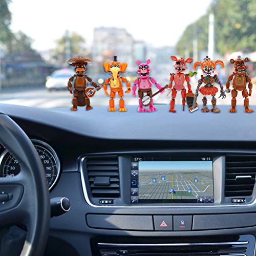 Tangshi Bonecos de Five Nights at Freddy's, 6 peças de bonecos, articulações móveis iluminadas, bon
