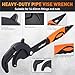 HORUSDY Heavy Duty Pipe Wrench Set, 10” and 15” Self-Adjusting Pipe Wrenches for Plumbing and HVAC, 2-Piece Pipe Vise Tool Kit for Standard and Irregular Nuts, Pipes, Fixtures – Pipe Wrench Set