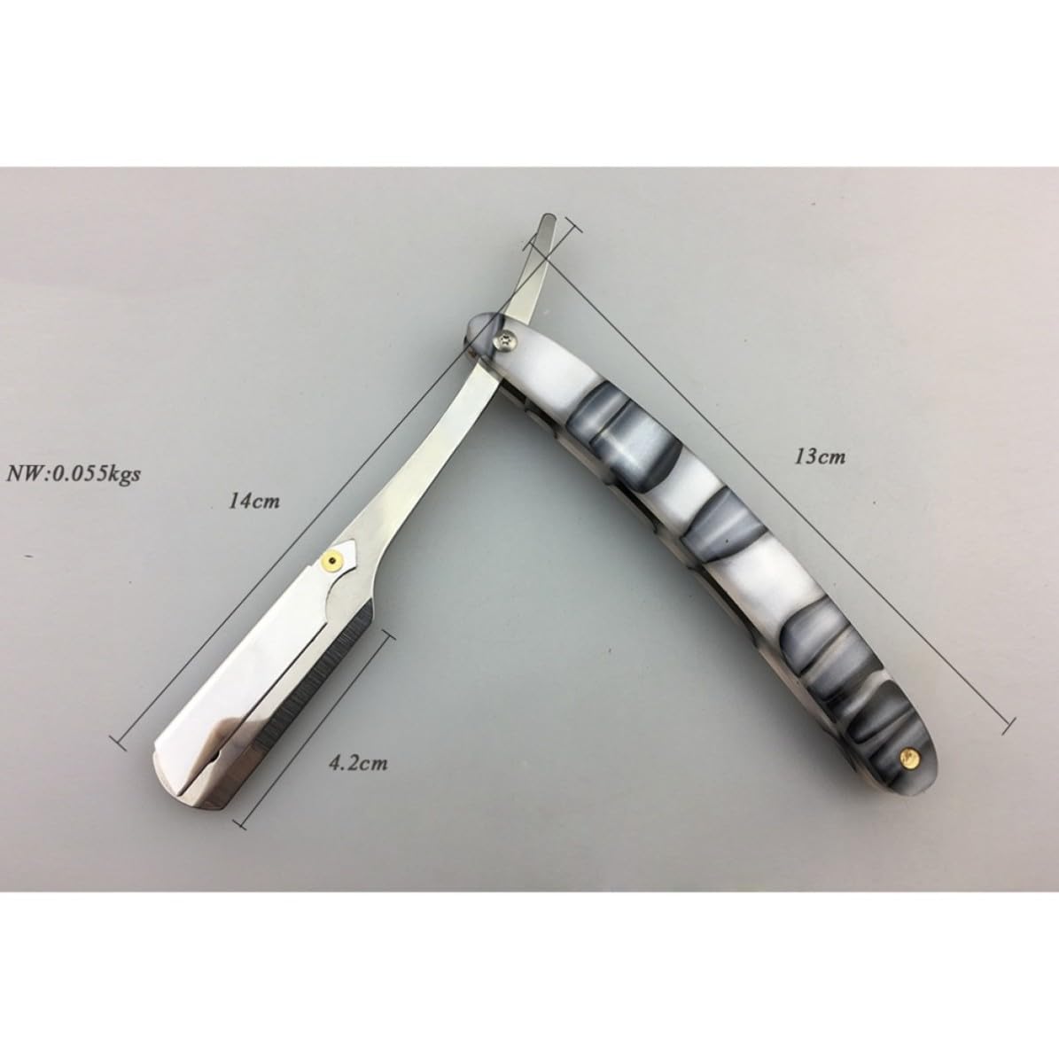 Men Metal Shaving Razor Folding Straight Barber Razor for Hair
