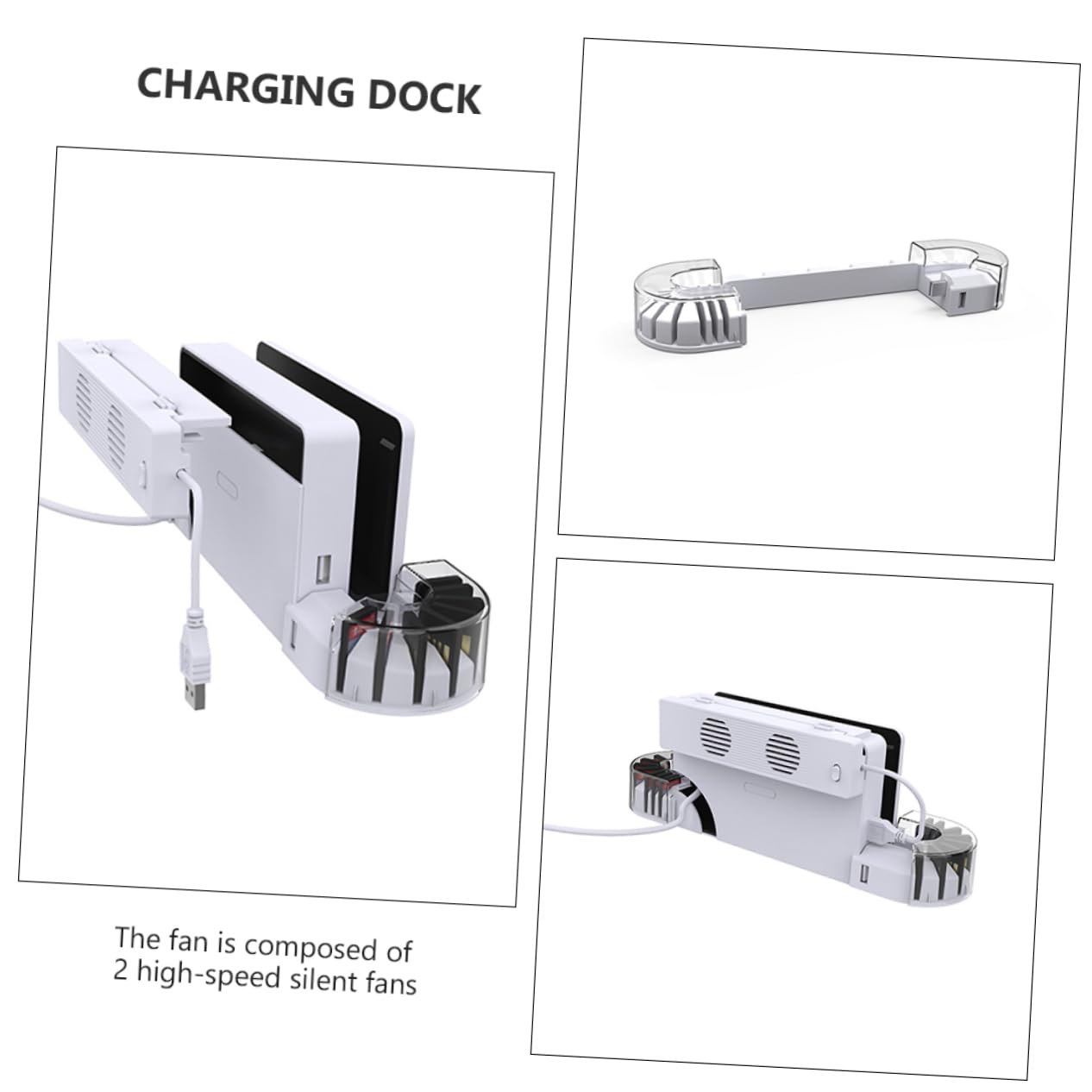 GLEAVI 2 Set caricatore del controller di gioco caricabatterie portatile caricabatterie per controller di gioco caricatore portatile raffrescatore d'aria della consolle addominali bianca