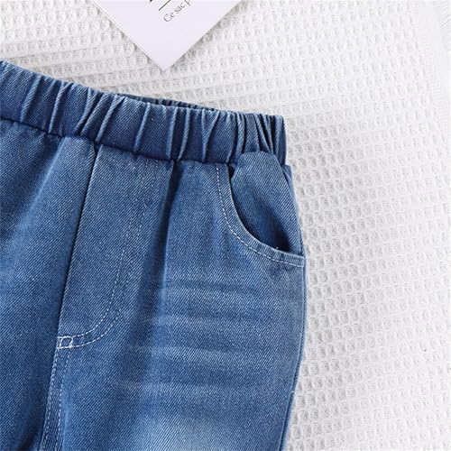 3to6 Month Baby Pants Off Shoulder Suspenders Ruffled Tops Bowknot Flared Jeans Girls Suit Baby Girl Bottoms 12 Months3