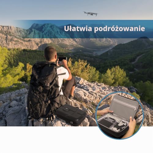 JSVER Torba na DJI Mini 4 Pro,Torba do Noszenia ze skóry PU, kompatybilna na DJI Mini 4 Pro, Etui do Combo i Akcesoria, Walizka na Noszenia dla DJI RC, Etui ochronne-Czarna