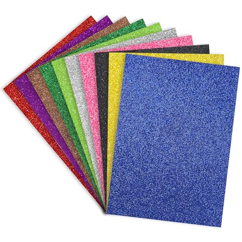 Image of Lakeer Glitter Sparkles Foam Sheet - 2 mm Thick 10 Different Color, A4