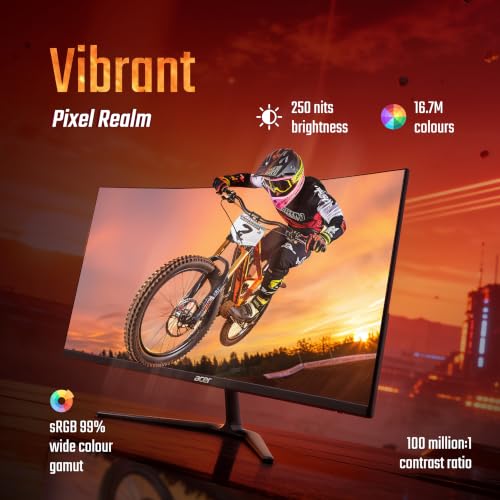Image of Acer Nitro ED320Q P0 31.5 Inch Curved Gaming Monitor | Full HD 1920x1080 Resolution | 144Hz Refresh | 1ms VRB | AMD FreeSync | 1500R Curved Screen | ZeroFrame Display Widget | VisionCare | HDMI