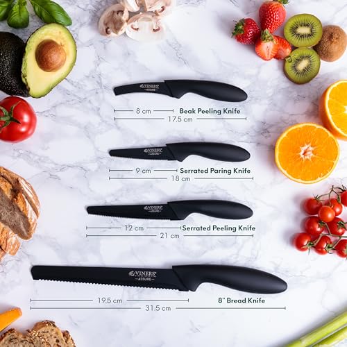 Viners Assure 8” Bread Knife Serrated Stainless Steel Blade with Squared Tip for Safety, Soft Grip Handle, Non-Stick Coating, Rust-Resistant, Ideal for Cutting Bread, Tomatoes & Fruit - Image 6