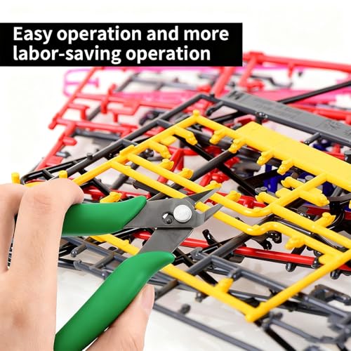 Image of Micro Wire Cutter 5-inch,Precision Flush Cut Nippers,Small Side Cutting Pliers for Jewelry,Electronics,3D Printing,Plastic Models,Green