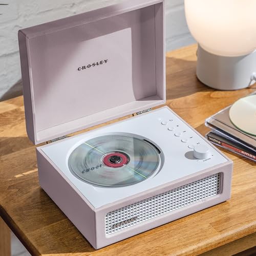 Image of Crosley CR3517A-AM Voyager Retro Portable CD Player with Stereo Bluetooth Speakers and FM Radio, Amythest