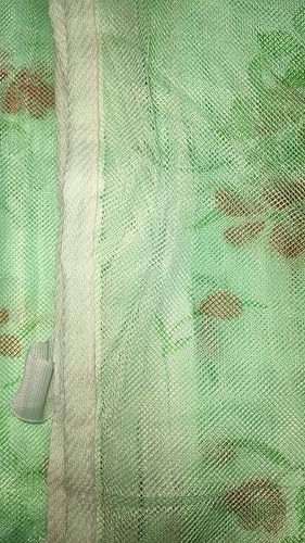 Image of Multicolor Soft Cotton Mosquito net Double Bed King Size | Pure Cotton Mosquito net (Printed-Green, 6x7)