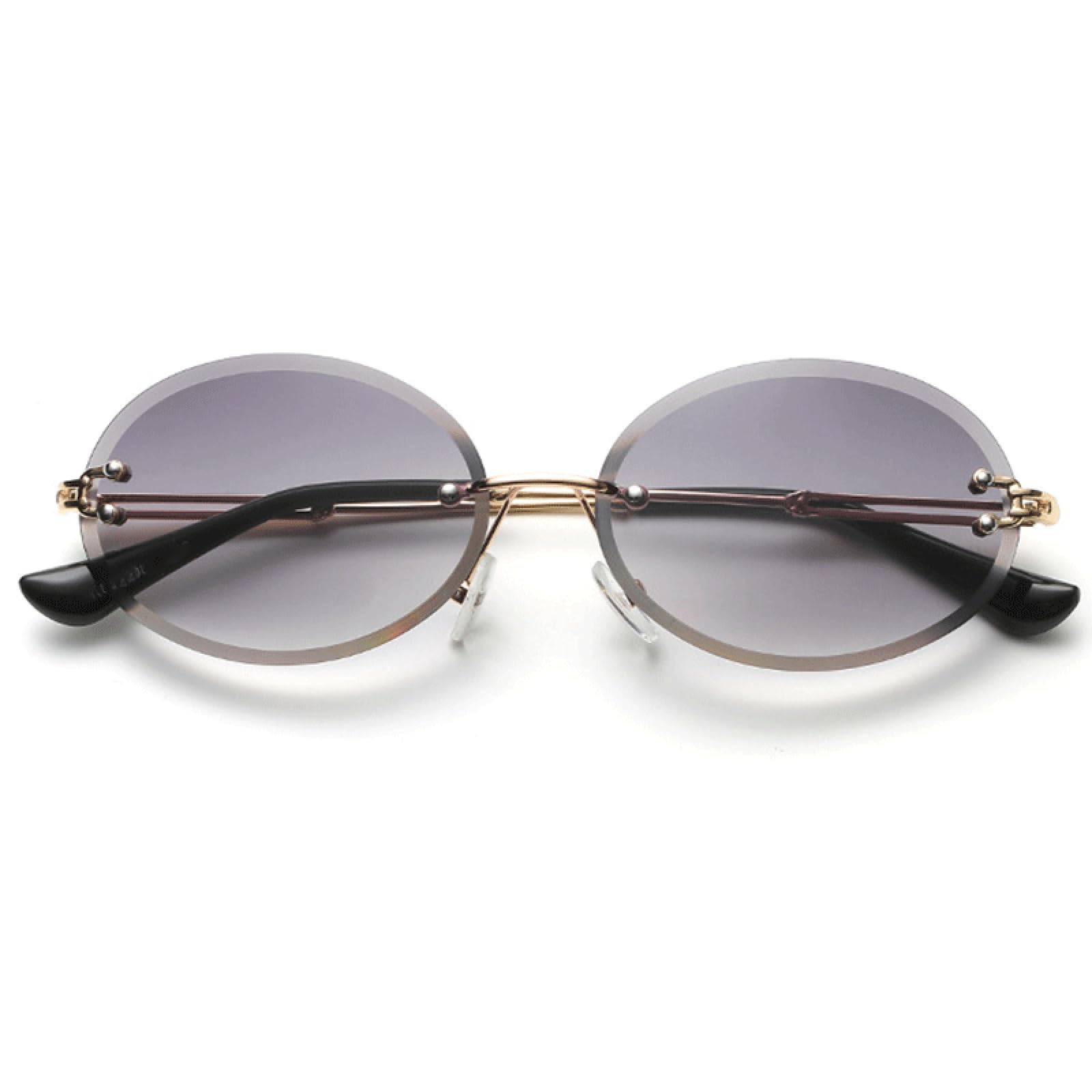 Gafas de sol con protección UV400 | Lentes ovalados degradados de metal | Para mujeres, hombres, deportes al aire libre y conducción